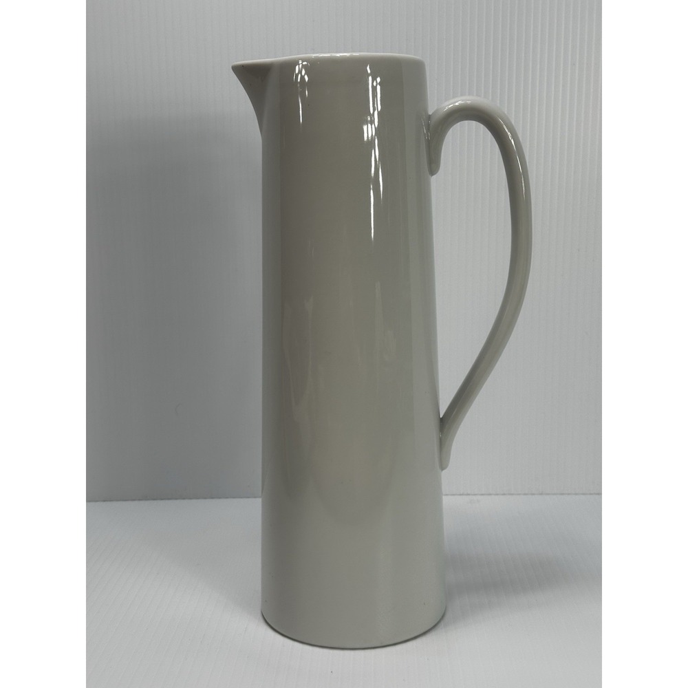 Vintage Rynne's China Pitcher White Ironstone Water Tea Jug Japan 12 1/4" Tall‎